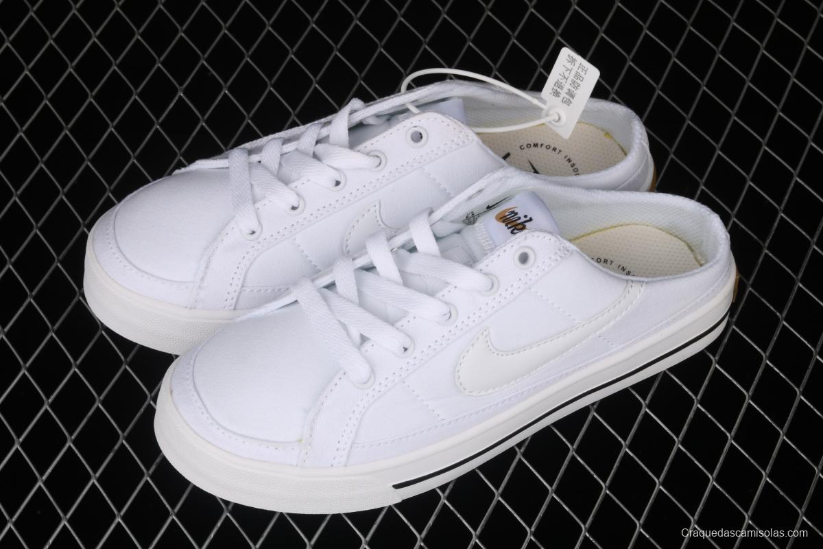 NIKE Court Legacy Mule classic retro fashion street canvas leisure semi-drag DB3970-100