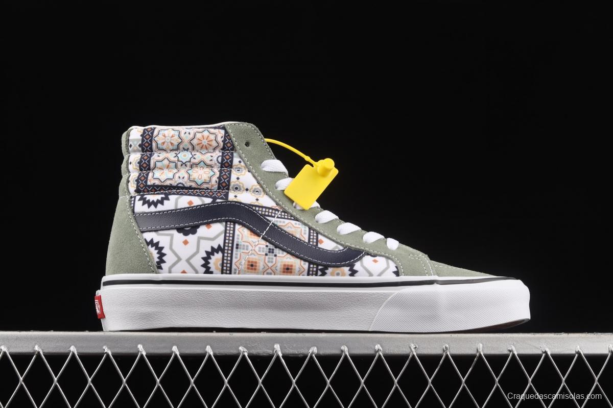 Vans Sk8-Hi Moroccan style theme series high top leisure sports shoes VN0A4BV8688