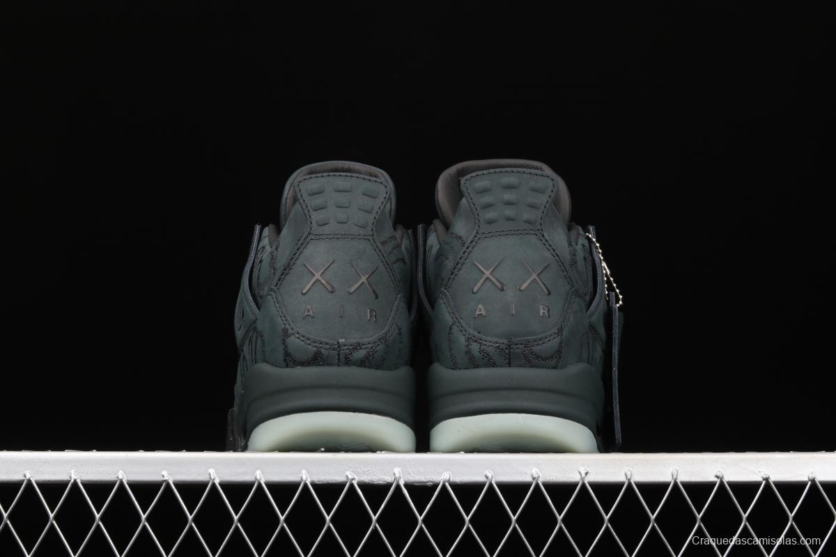 Kaws x Air Jordan 4 Black AJ4 black suede luminous limited edition 930155-001