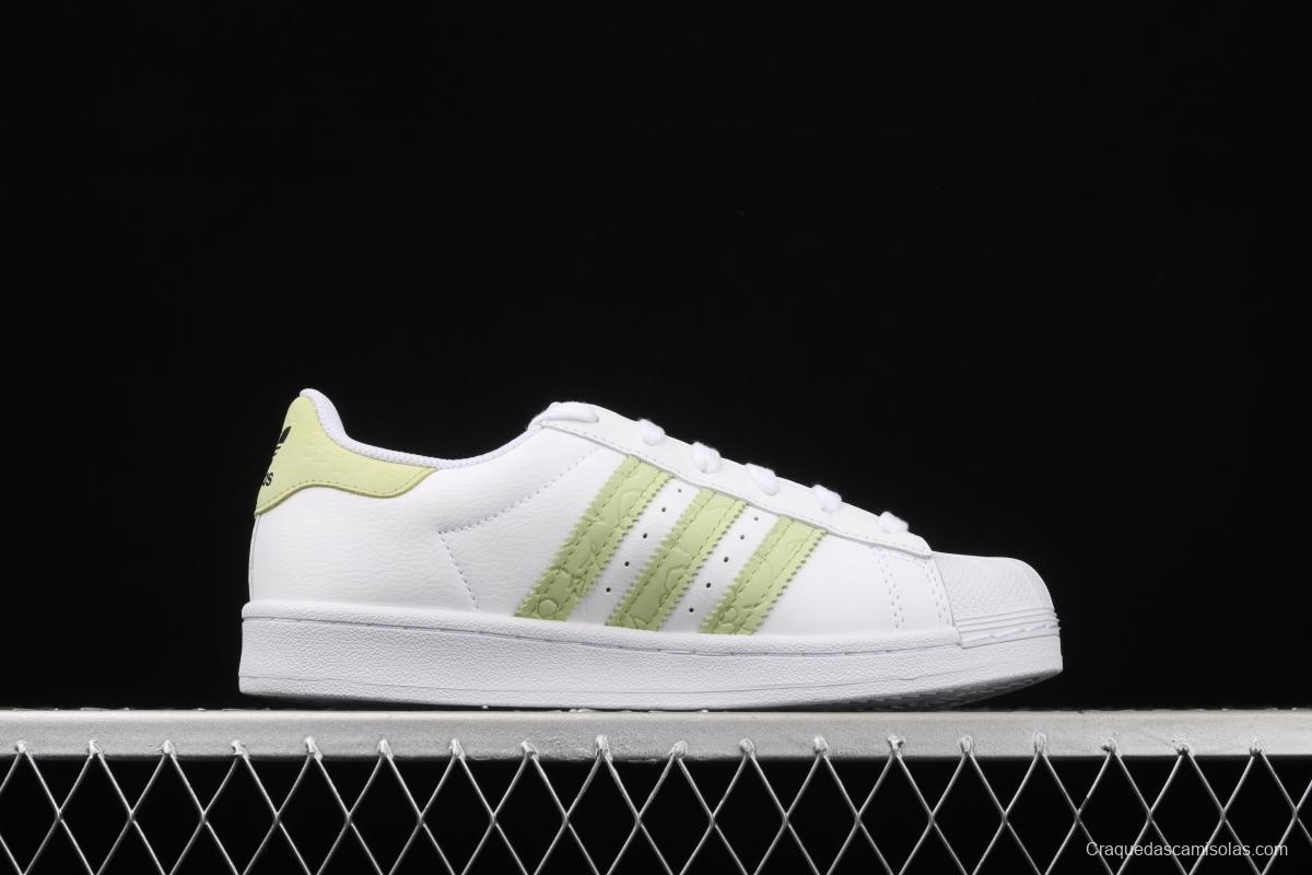 Adidas Originals Superstar FW3568 shell head and tea striped top layer casual board shoes