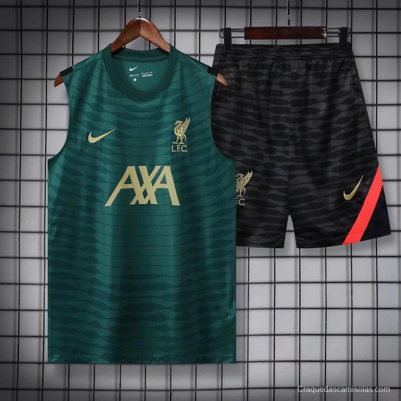 22/23 Liverpool Dark Green Pre-match Training Jersey Vest