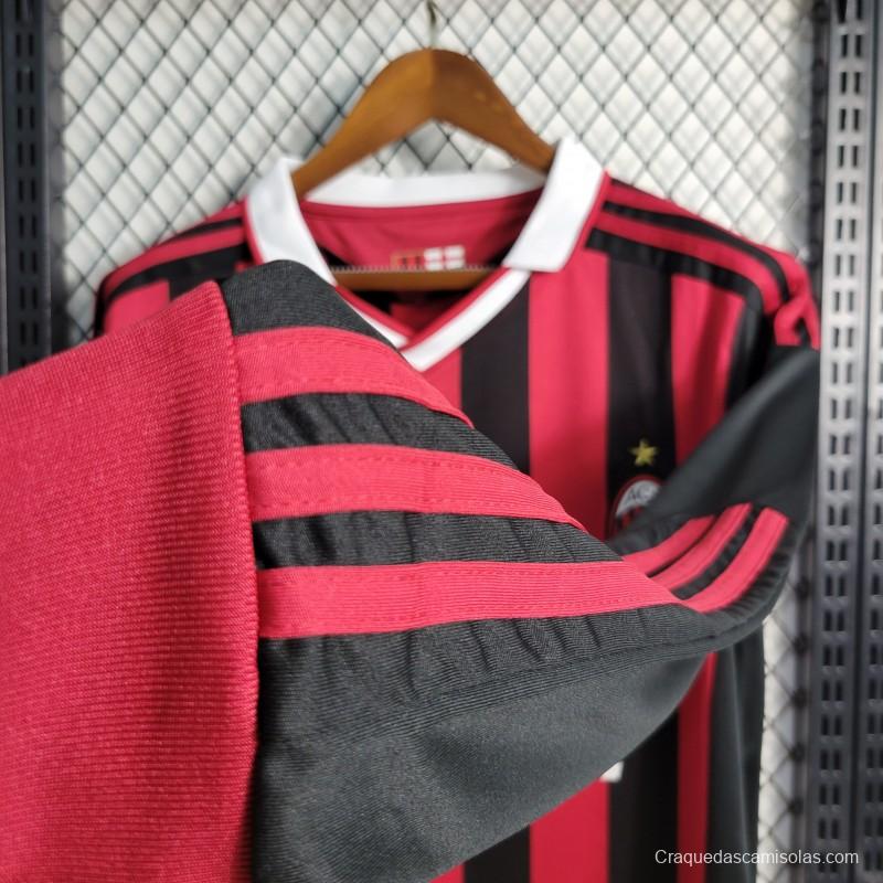 Retro Long Sleeve 2009-10 AC Milan Home Jersey