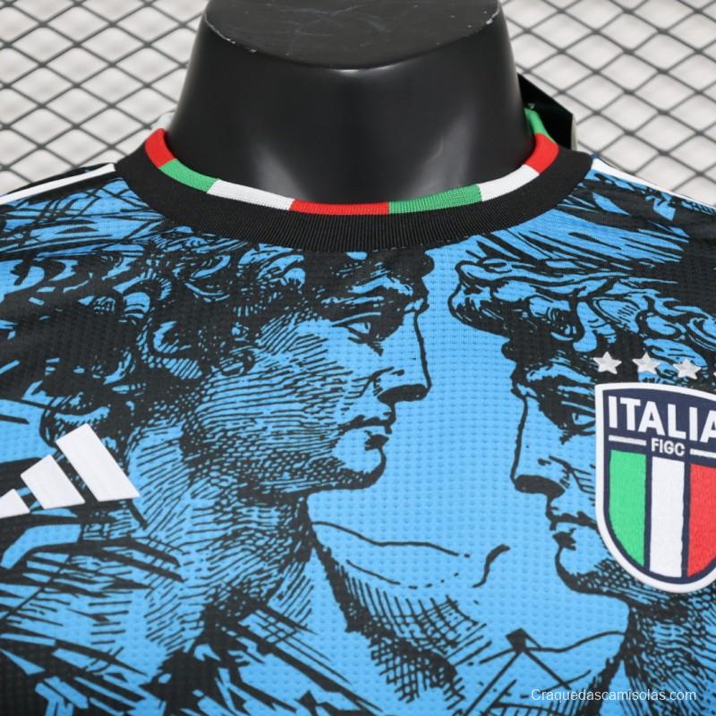 Player Version 2023 Italy Special Blue Black Jersey