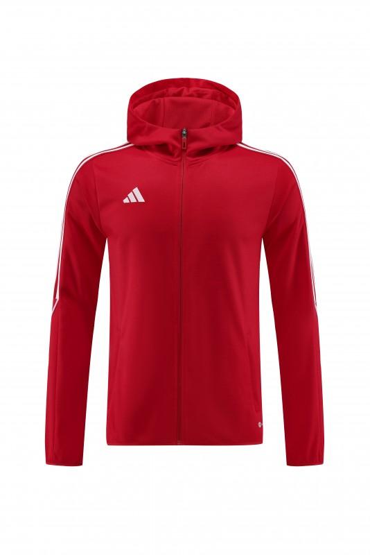 2023 Adidas Red Hoodie Full Zipper Jacket +Pants