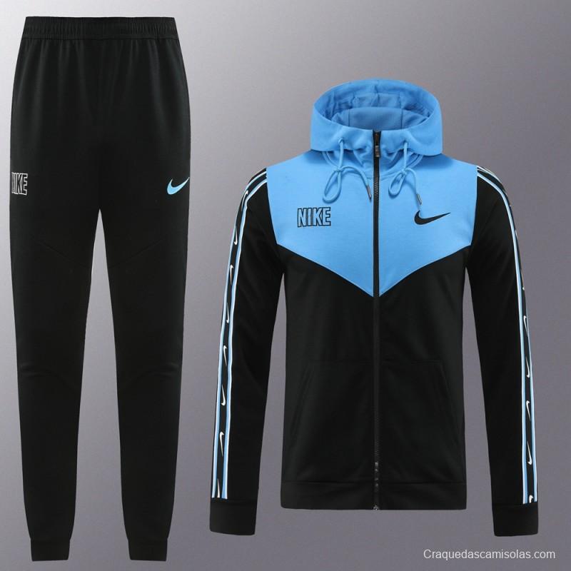 23/24 NIKE Black/Blue Full Zipper Hooide Jacket+Pants