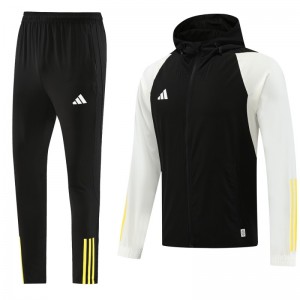 23/24 Adidas Black/White Full Zipper Jacket+Pants