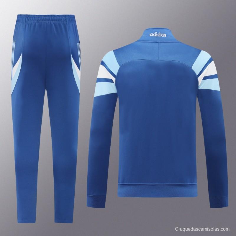 2024 Argentina Blue Full Zipper Jacket +Long Pants