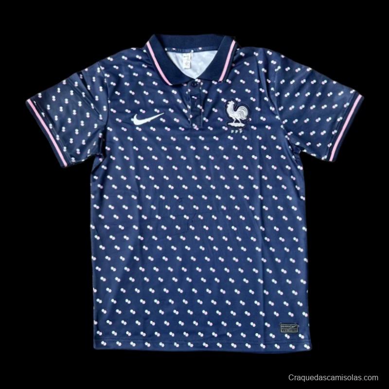 2023 France Navy White Point POLO Shirt