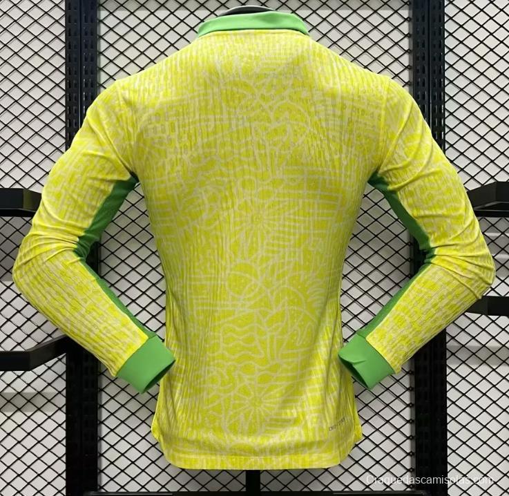 Player Version 2024 Brazil Home Long Sleeve Jersey